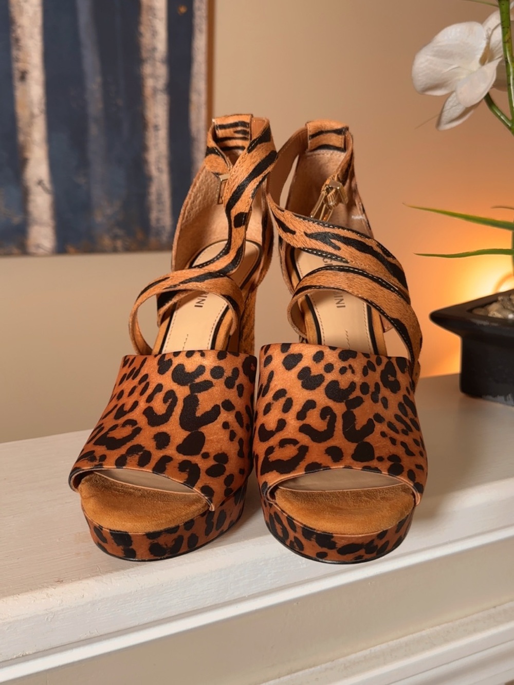 Gianni Bini Leopard & Zebra Print Platform Heels - Picture 5 of 7